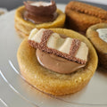 White kinder bueno stuffed cookie